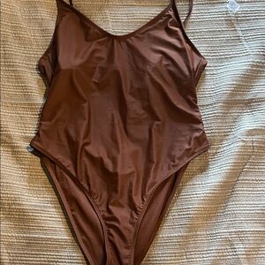 Brown One-Piece Swimsuit